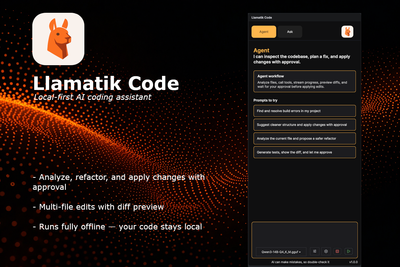 Llamatik Code IDE screenshot